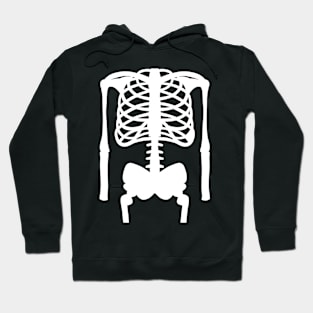 White Skeleton Bones Halloween Hoodie